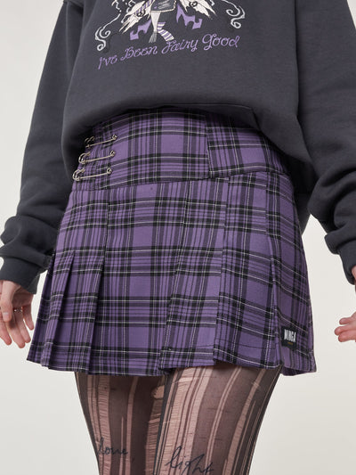 Lana Plaid Pleated Mini Skirt - Minga London