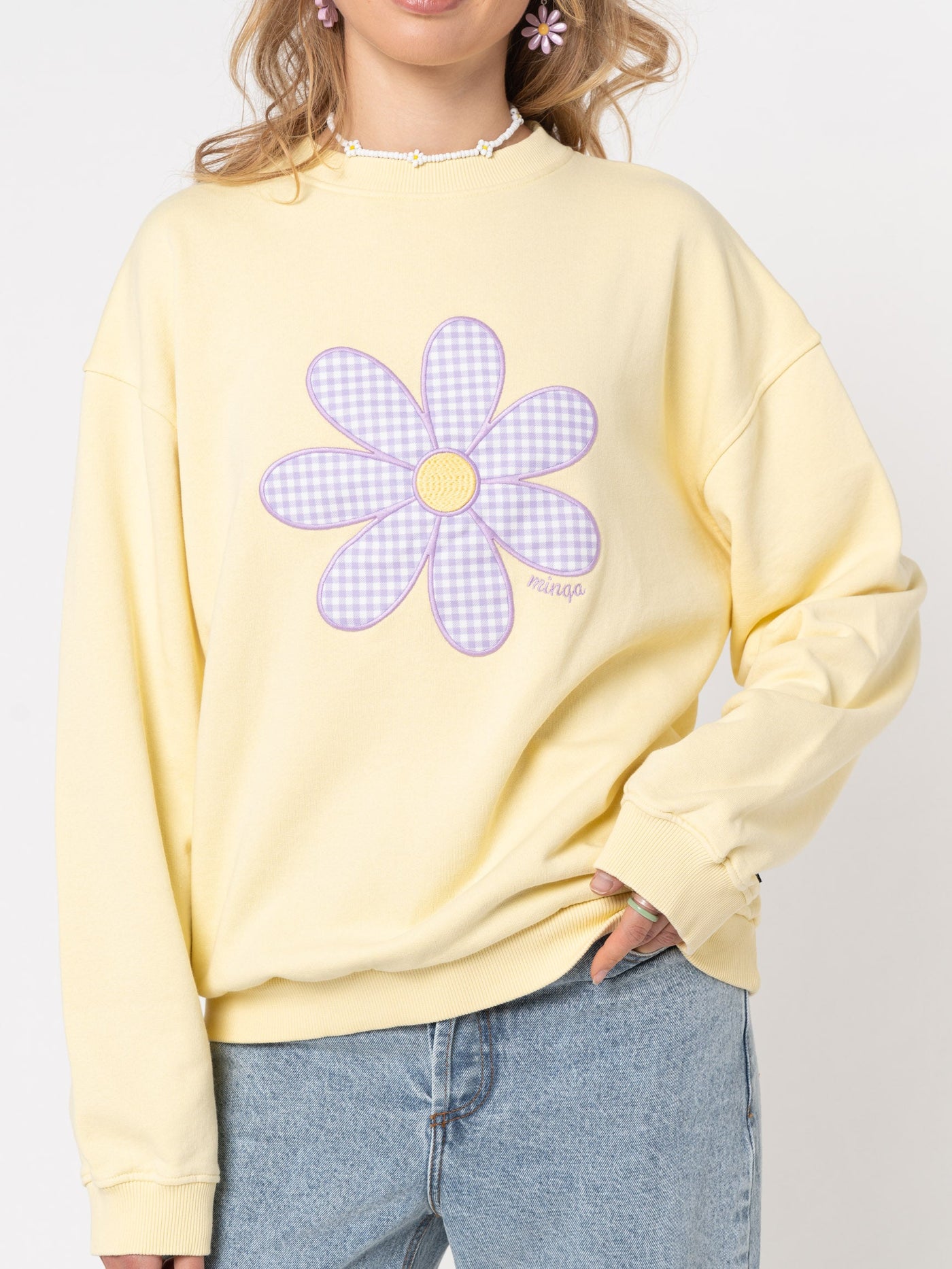 Daisy Gingham Yellow Sweater - Minga London