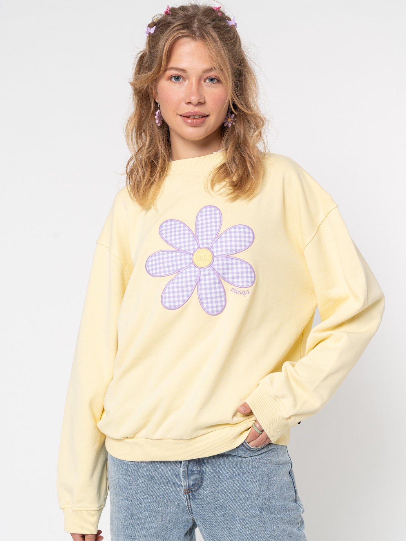 Daisy Gingham Yellow Sweater - Minga London