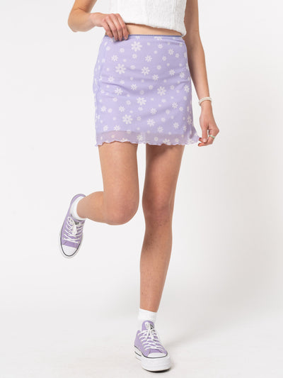 Flower Girl Lilac Mini Skirt - Minga London