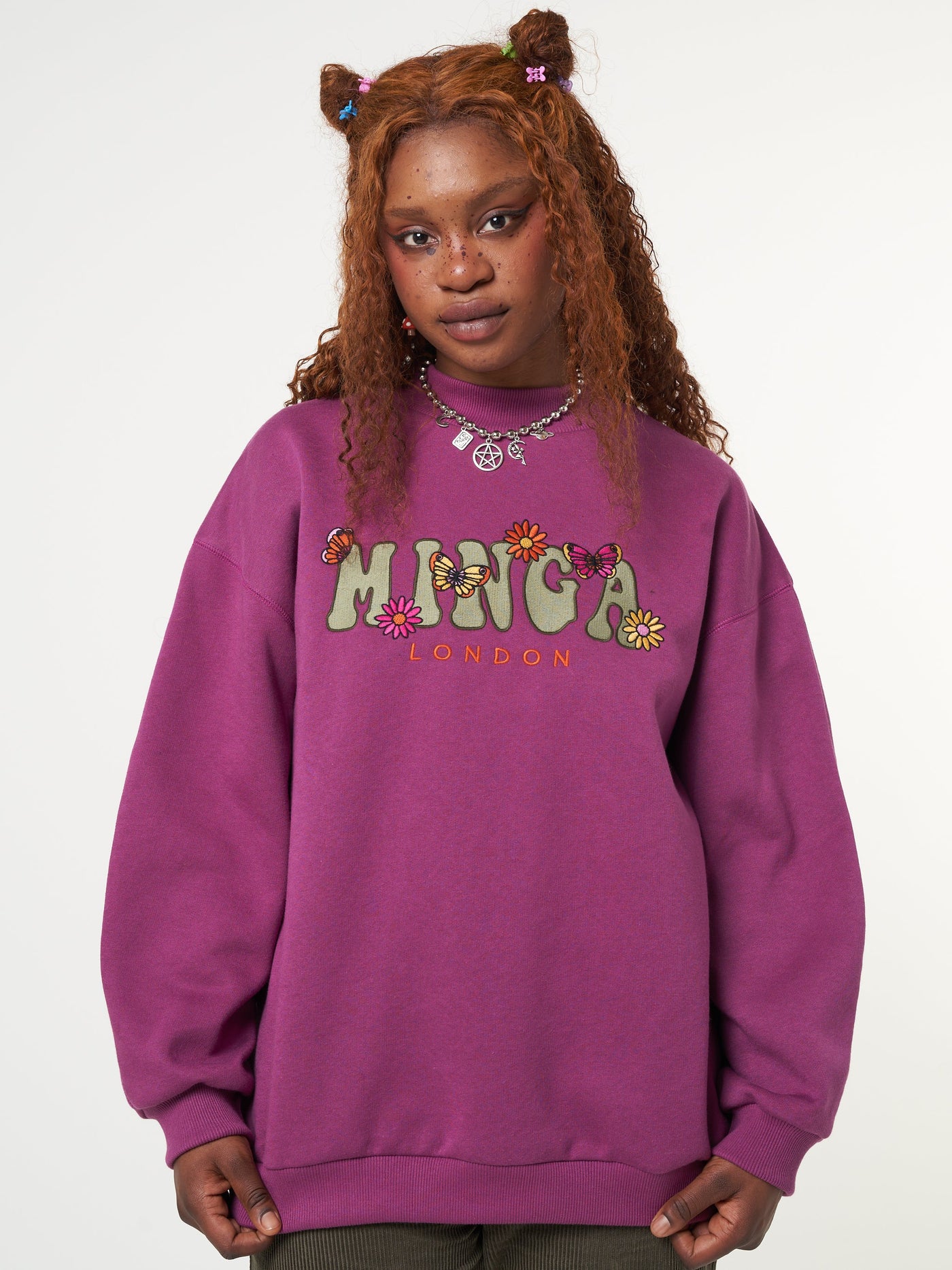 Minga Flowers & Butterflies High Neck Sweater - Minga London