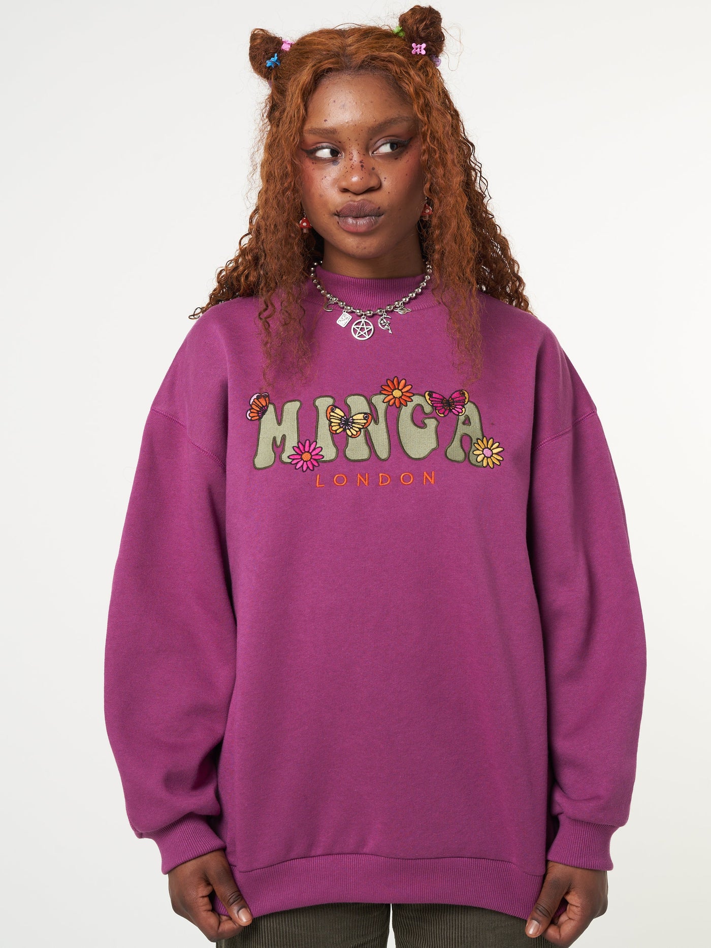 Minga Flowers & Butterflies High Neck Sweater - Minga London