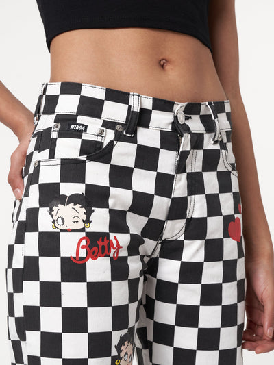 Minga x Betty Boop Check Jeans - Minga London