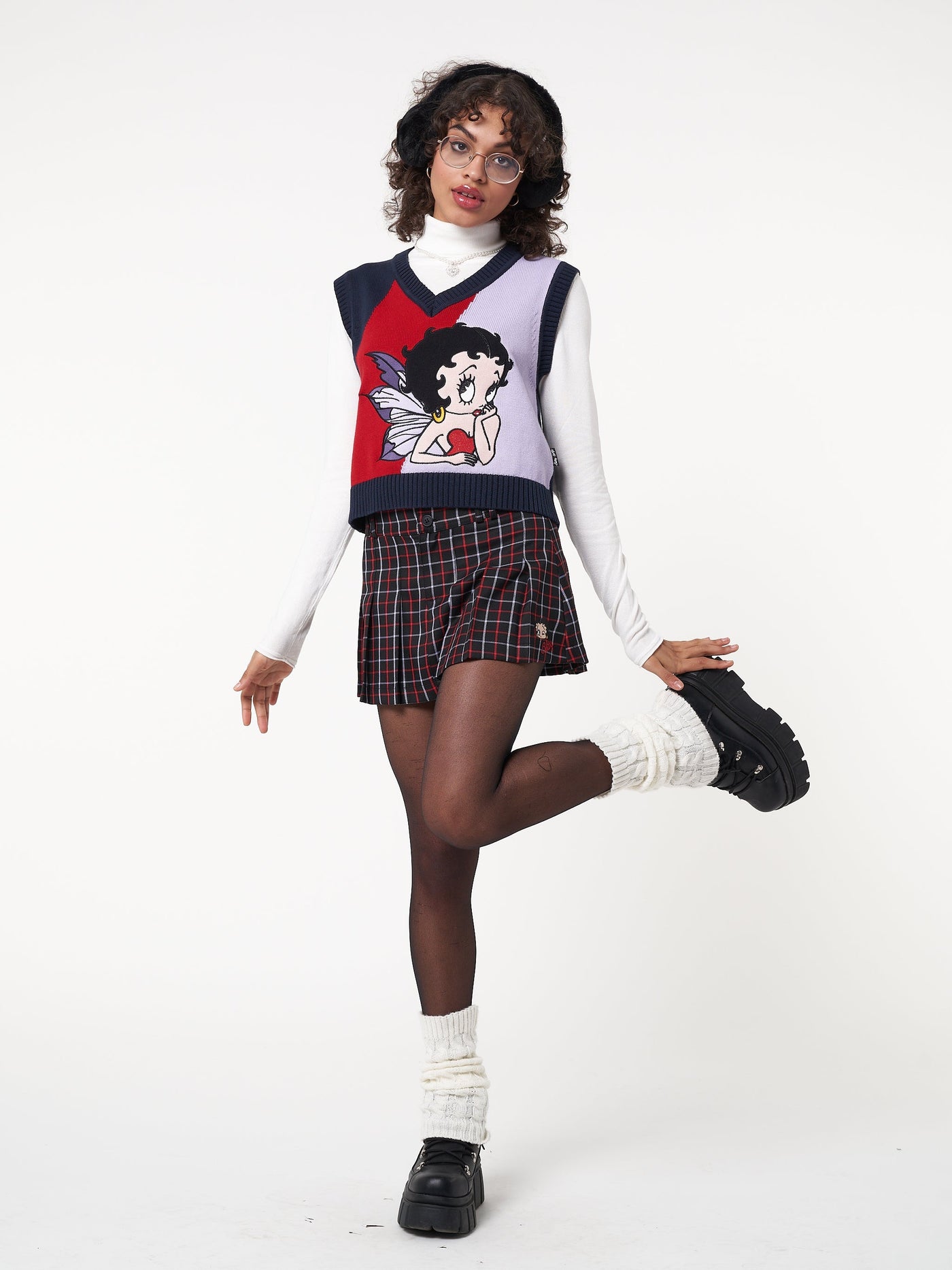 Minga x Betty Boop Plaid Mini Skirt - Minga London