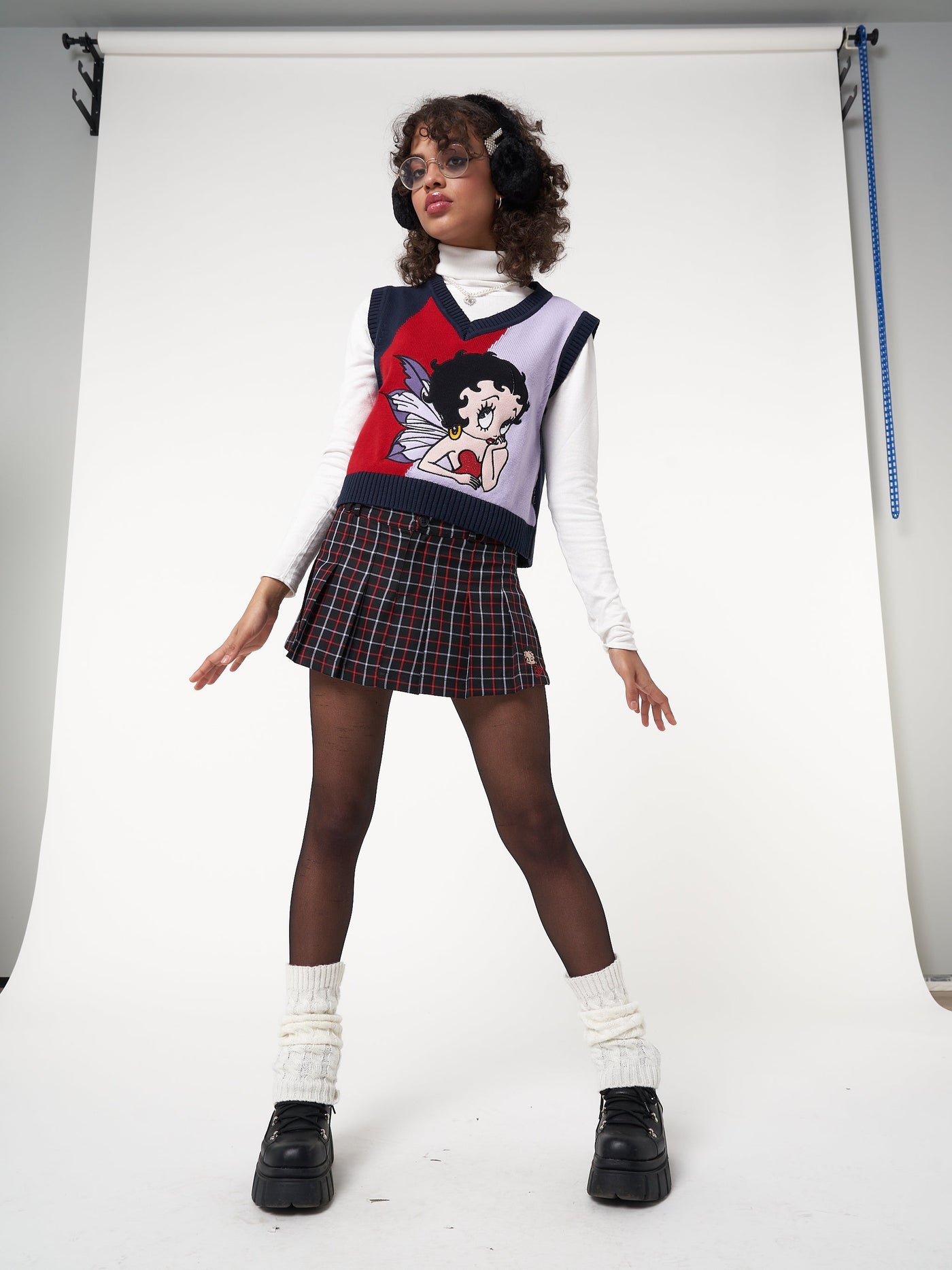 Minga x Betty Boop Plaid Mini Skirt - Minga London
