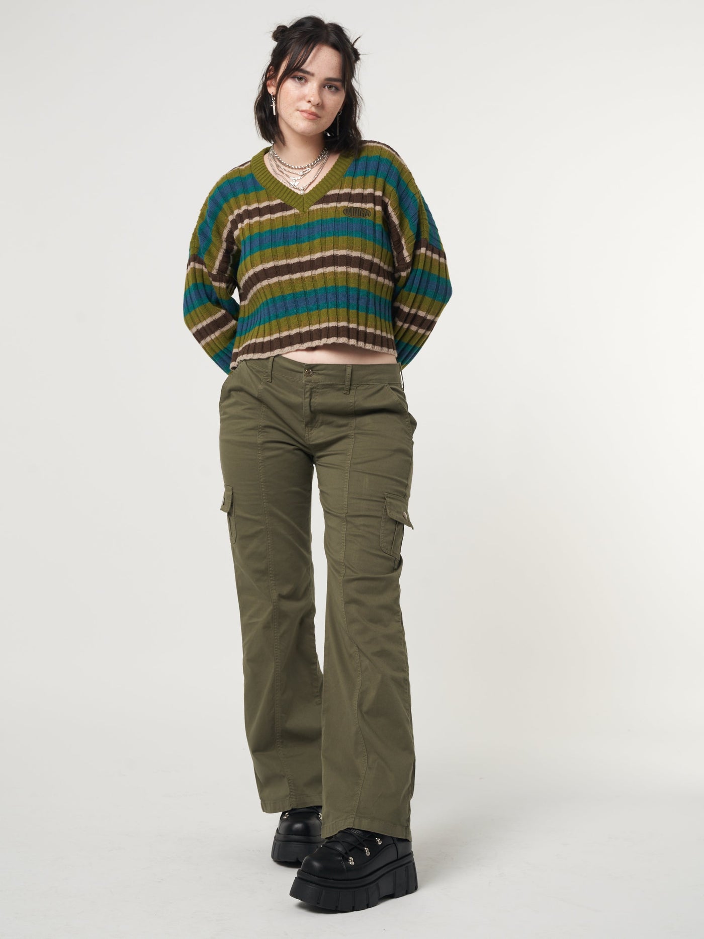 Moss Striped Knit Jumper - Minga London