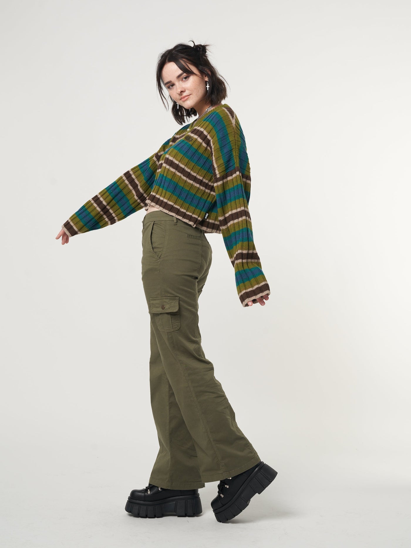 Moss Striped Knit Jumper - Minga London