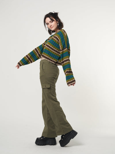 Moss Striped Knit Jumper - Minga London