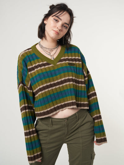 Moss Striped Knit Jumper - Minga London