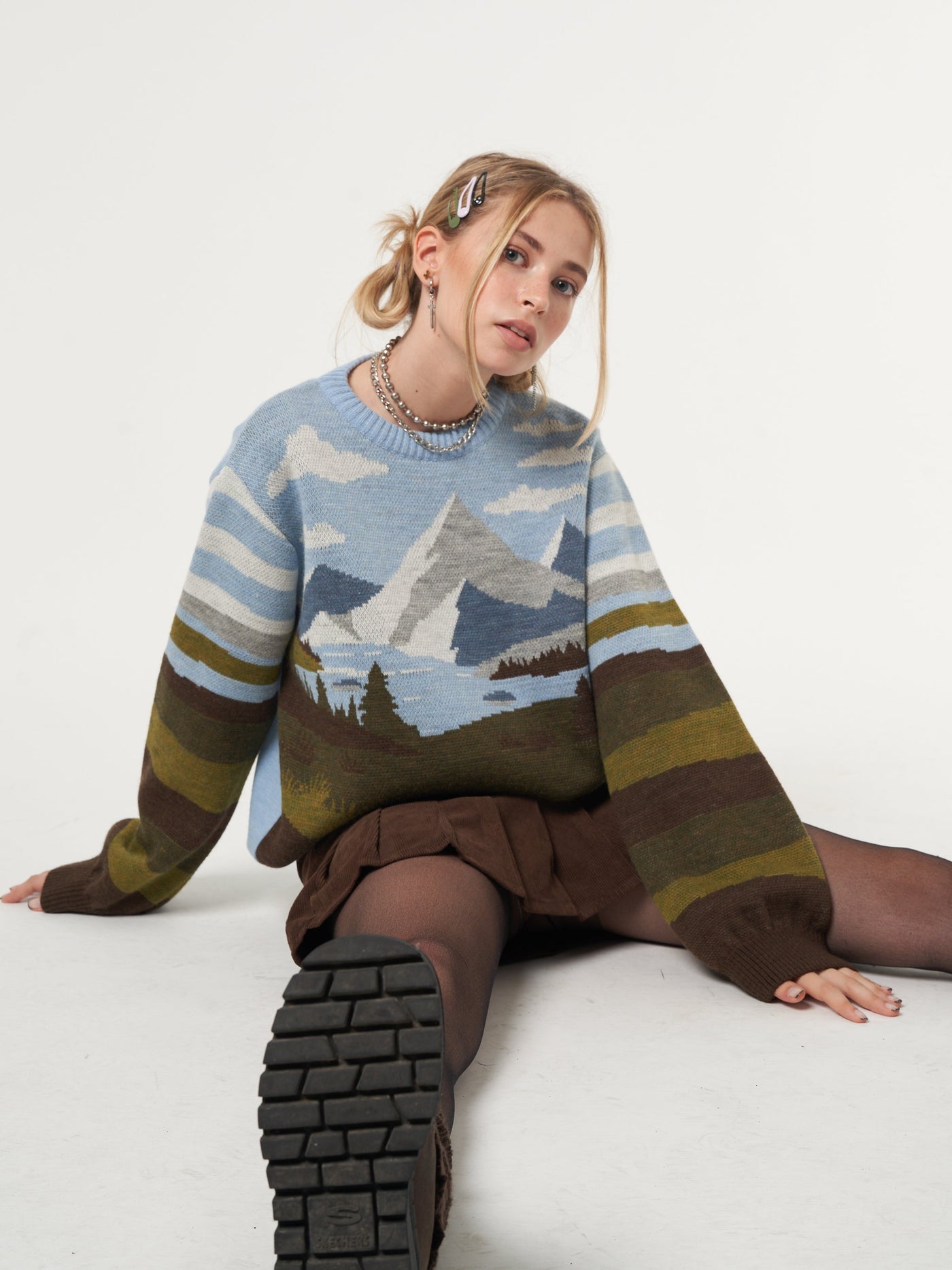 Mountain Landscape Knit Jumper - Minga London