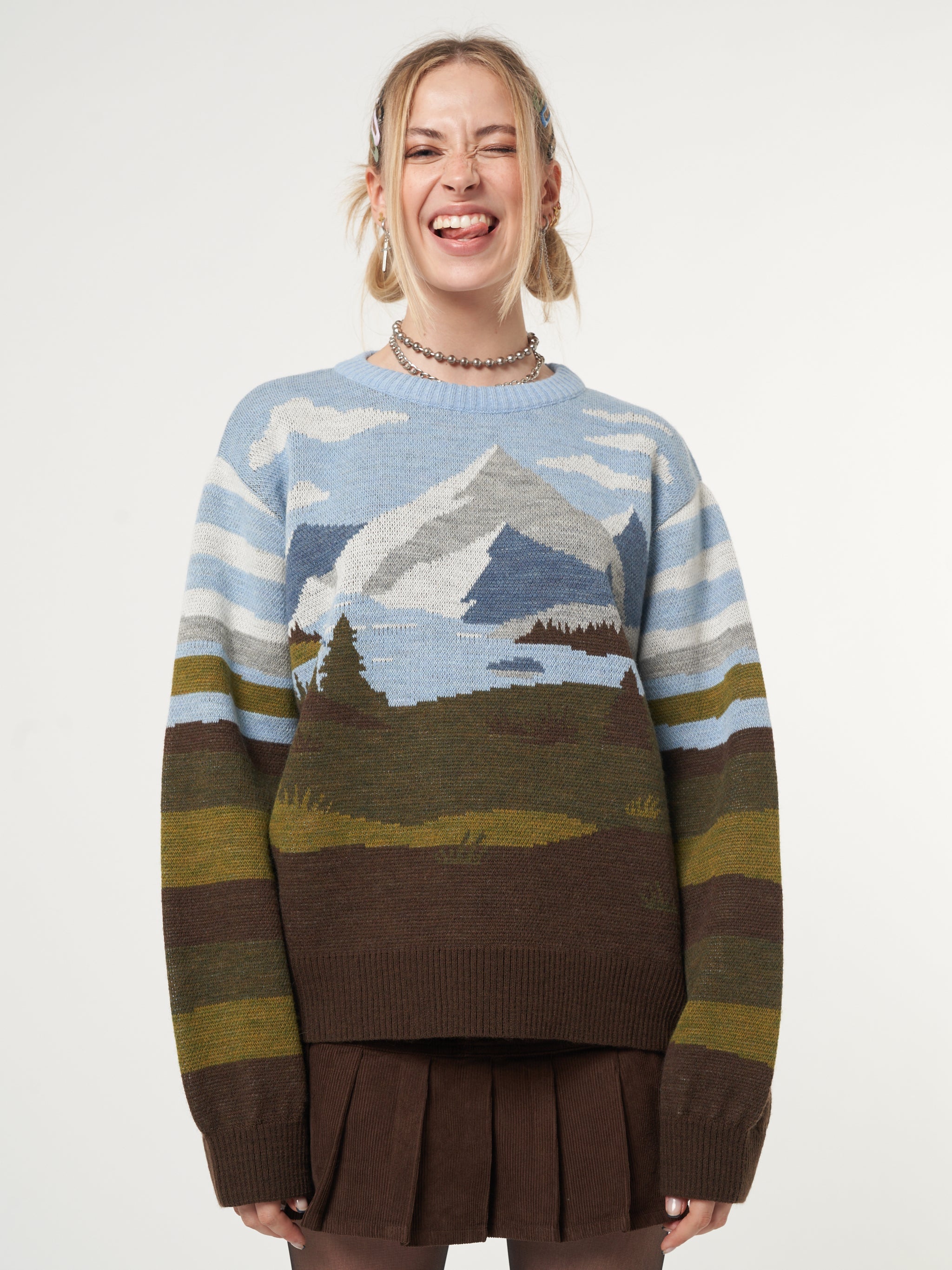 Mountain Landscape Knit Jumper - Minga London