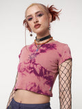 Mystic Sun Tie Dye Crop Tee - Minga London