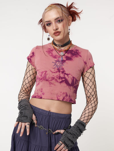 Mystic Sun Tie Dye Crop Tee - Minga London