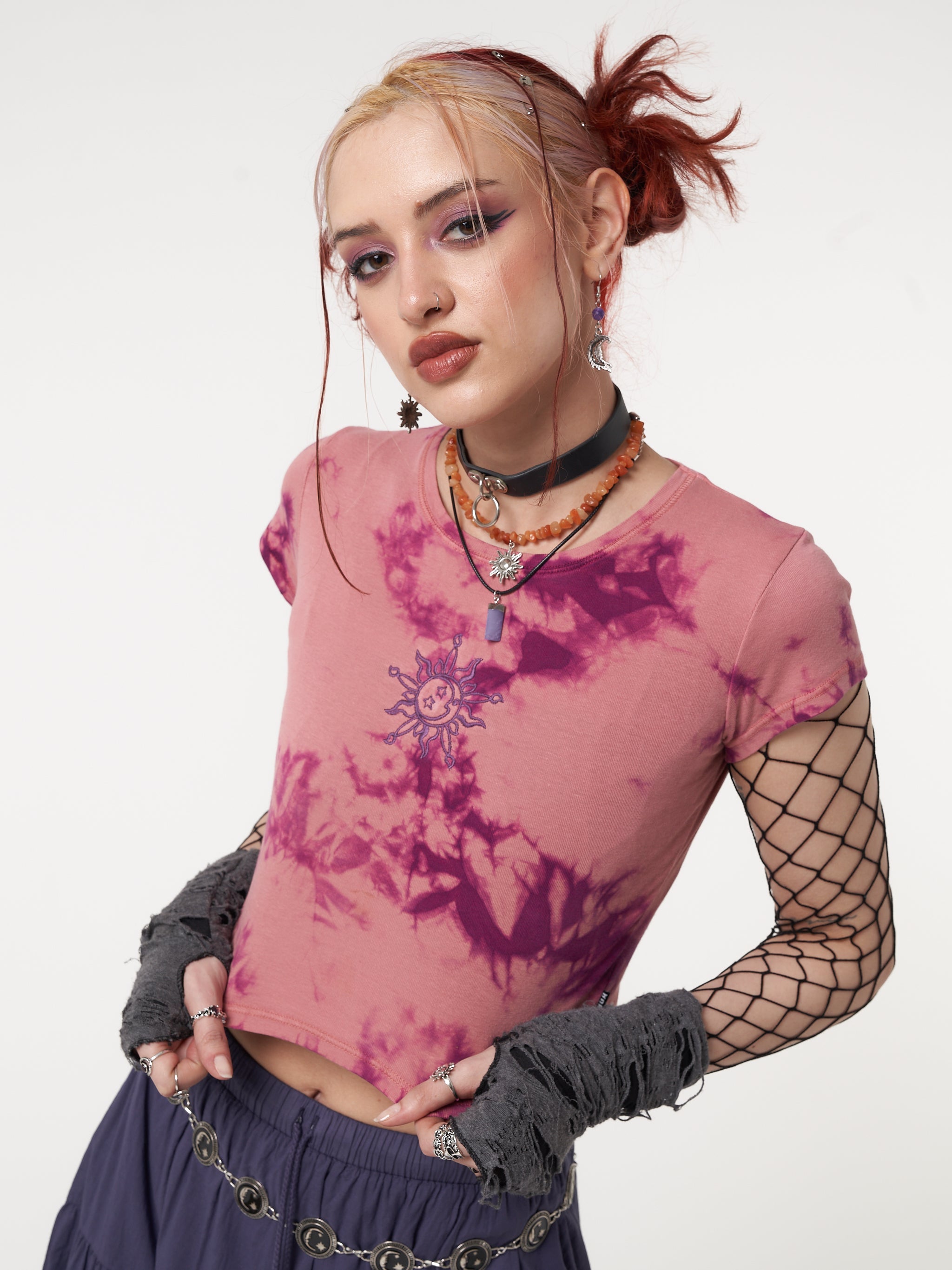 Mystic Sun Tie Dye Crop Tee - Minga London