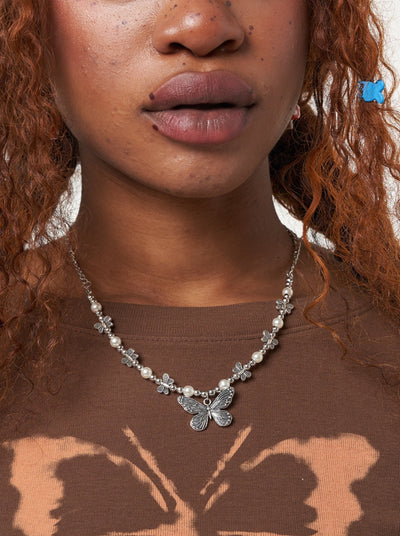 Mythical Butterfly Pearl Necklace - Minga London