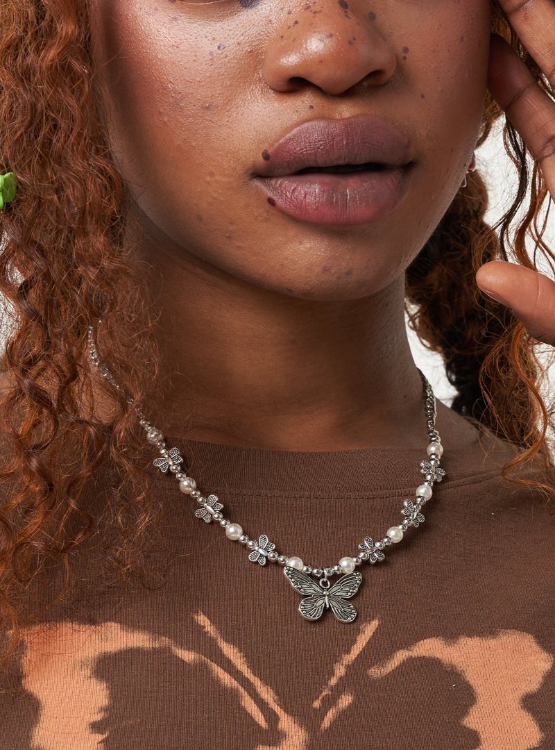 Mythical Butterfly Pearl Necklace - Minga London