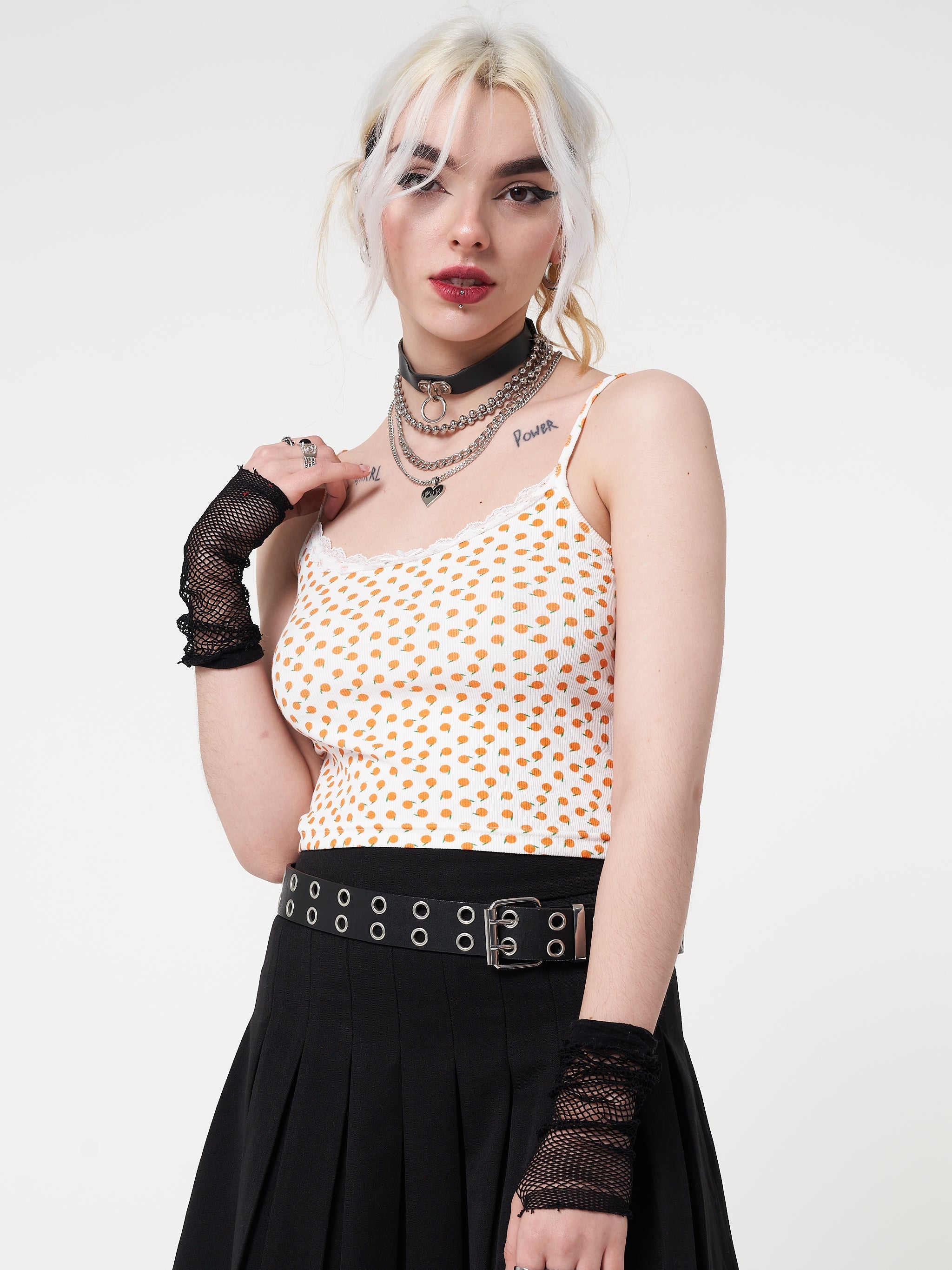 Orange Garden Lace Cami Top - Minga London