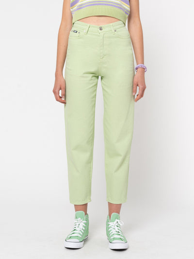 Pastel Green Denim Mom Jeans - Minga London