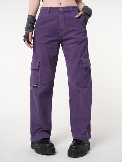Purple Haze Corduroy Cargo Pants - Minga London