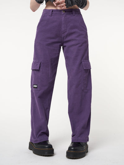 Purple Haze Corduroy Cargo Pants - Minga London