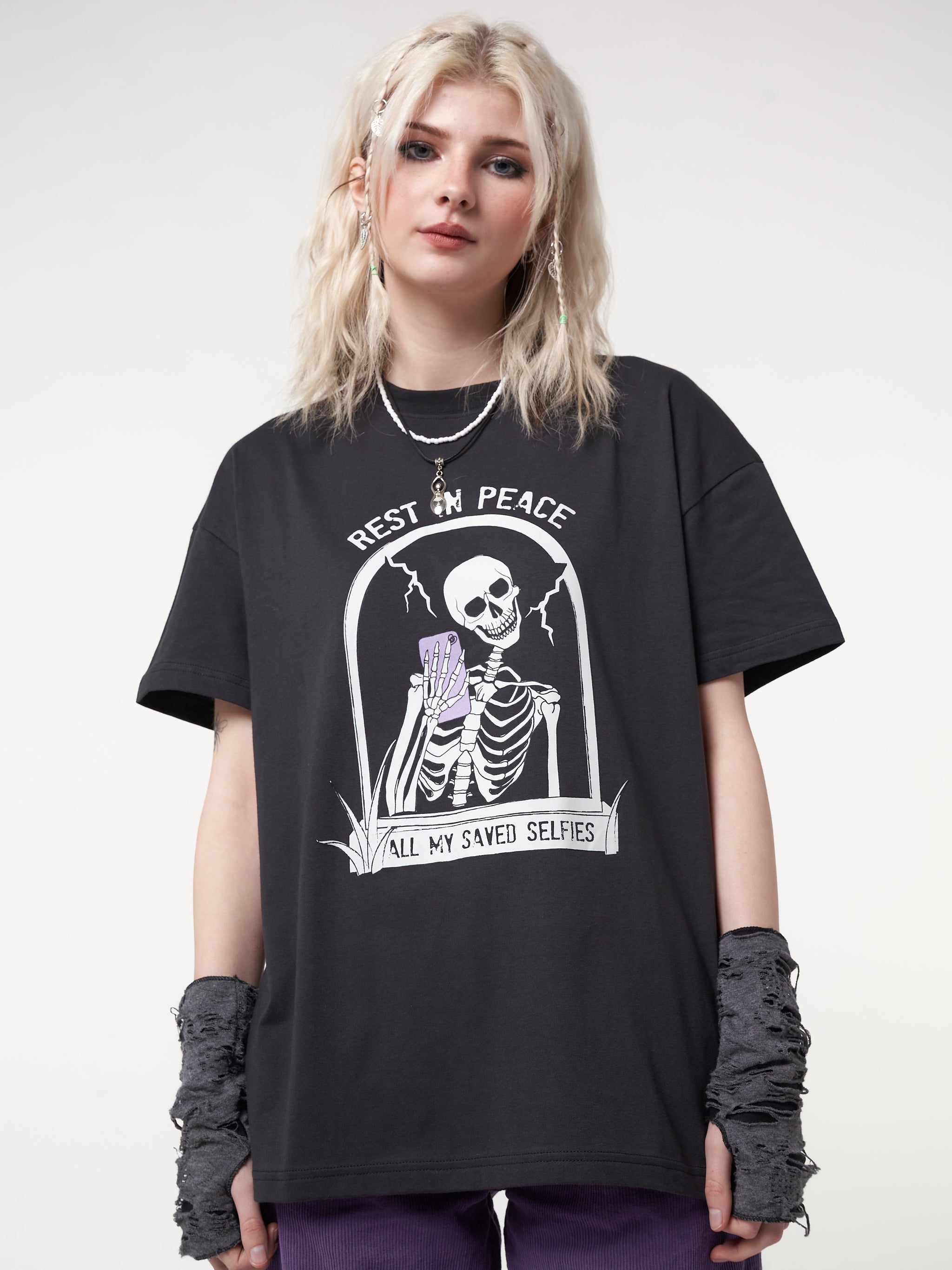 RIP Skeleton Black T-shirt - Minga London