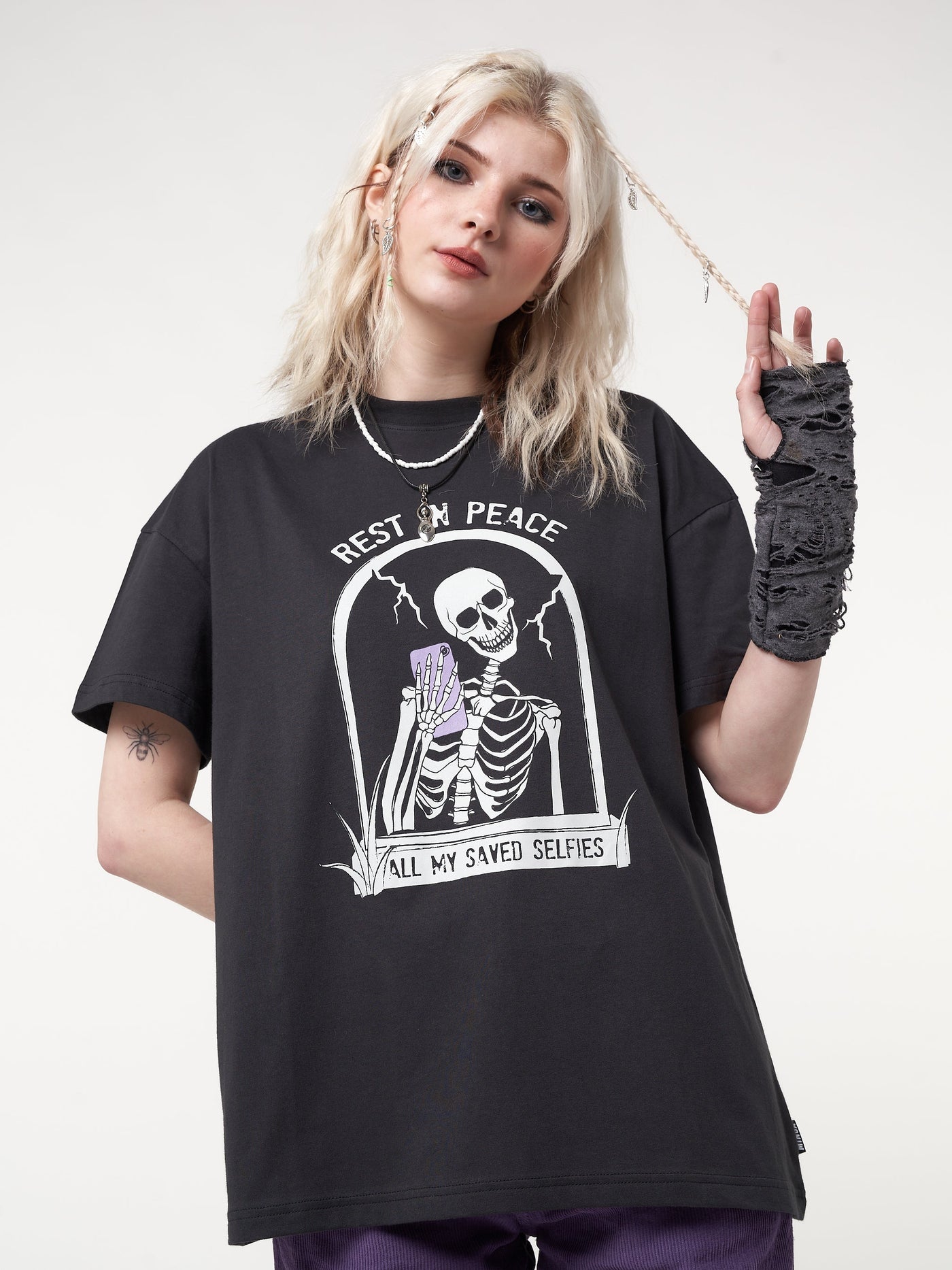 RIP Skeleton Black T-shirt - Minga London