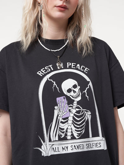 RIP Skeleton Black T-shirt - Minga London