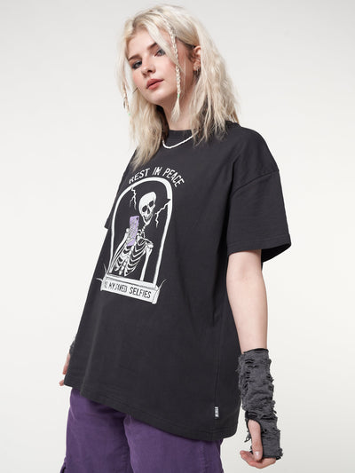 RIP Skeleton Black T-shirt - Minga London