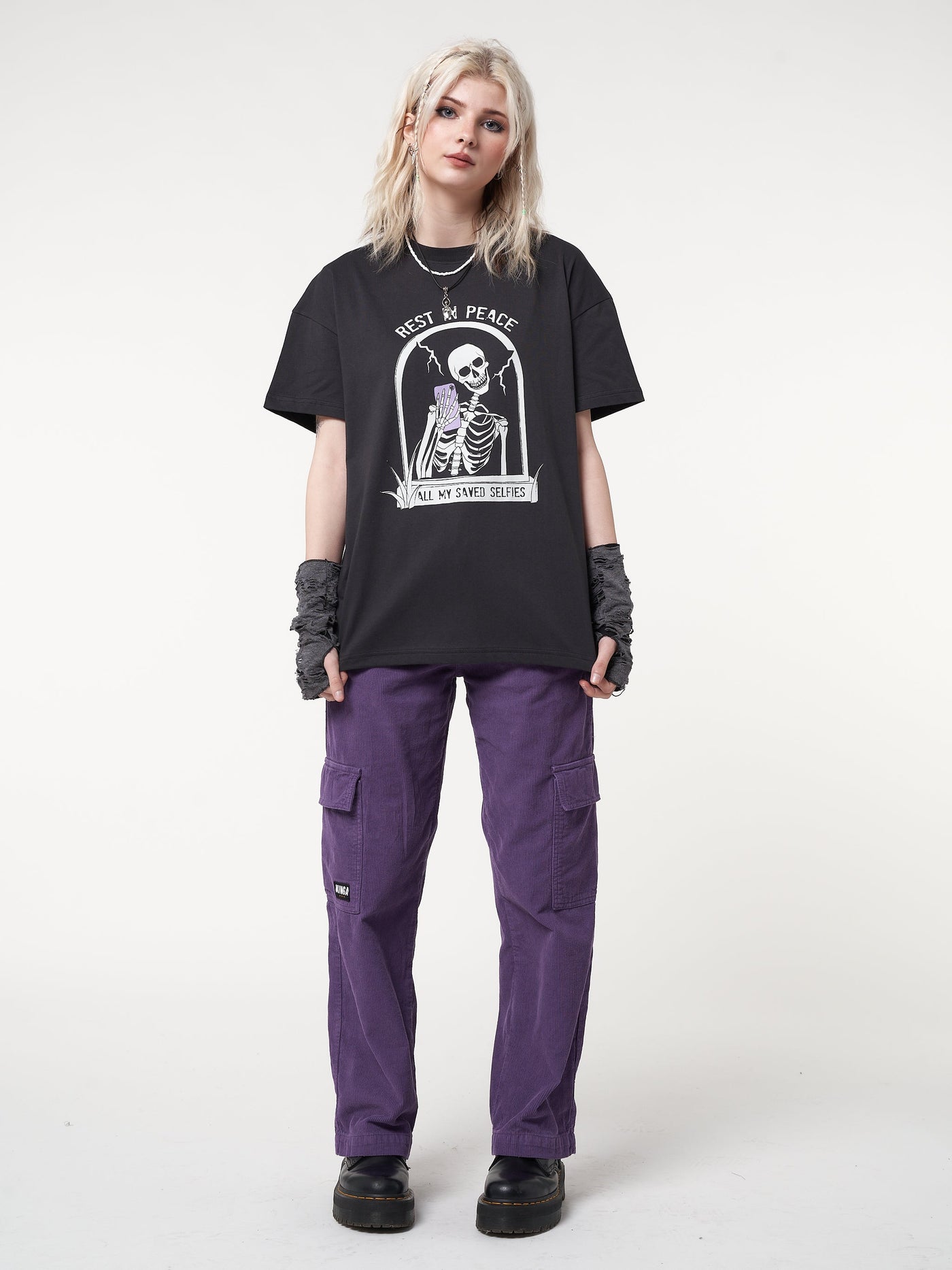 RIP Skeleton Black T-shirt - Minga London