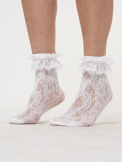 Romantic Ruffle Lace Socks - Minga London