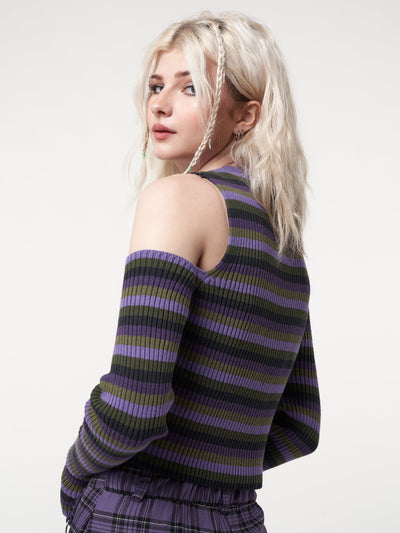 Secret Mushroom Striped Cut Out Top - Minga London