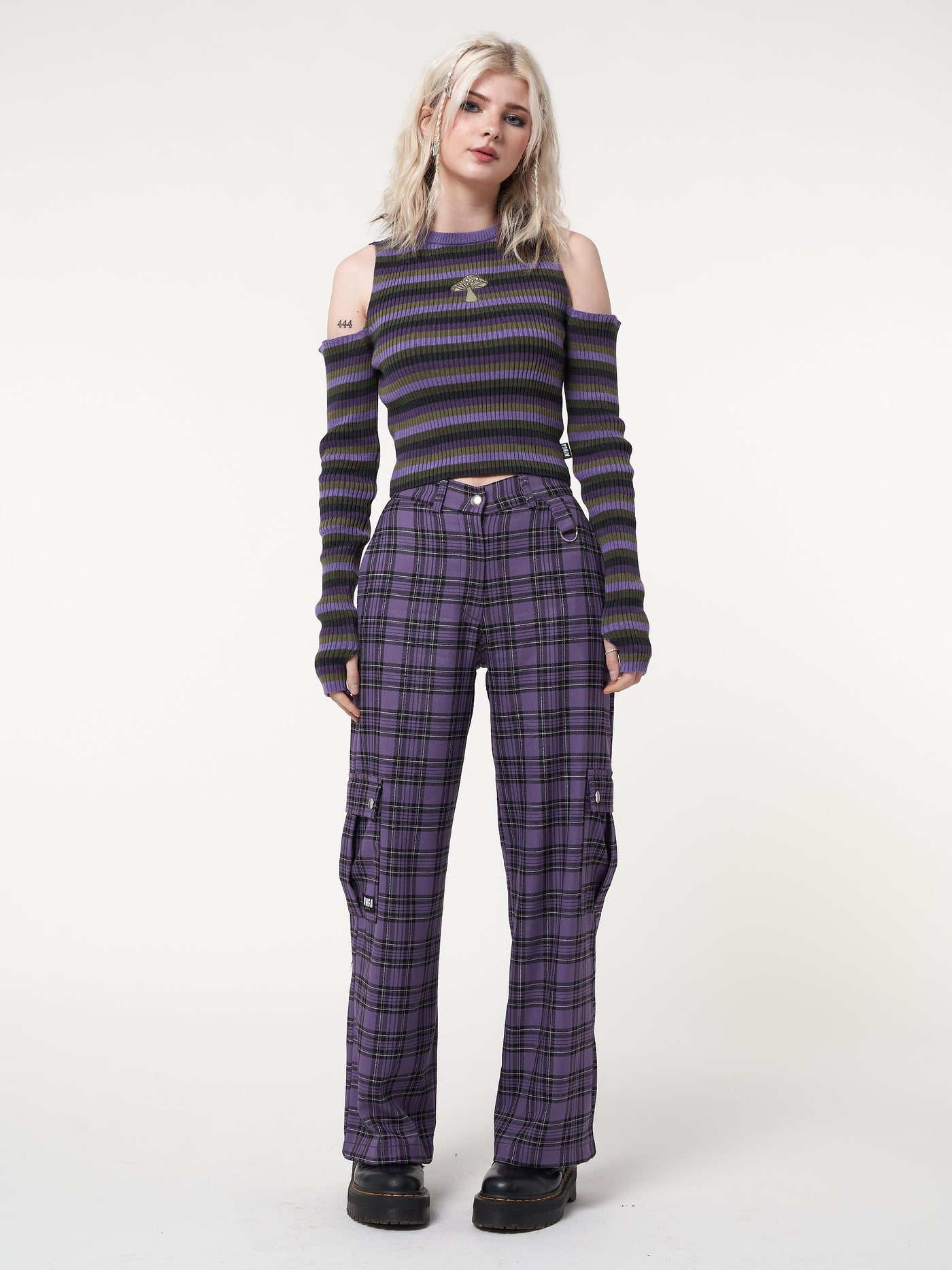 Secret Mushroom Striped Cut Out Top - Minga London