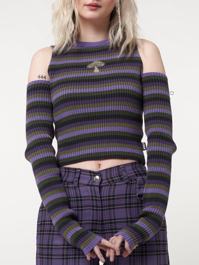 Secret Mushroom Striped Cut Out Top - Minga London