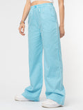Sky Blue Gingham Palazzo Trousers - Minga London