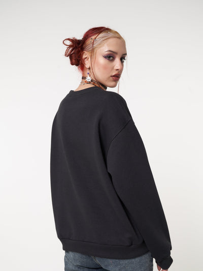 Solaris Black Embroidered Sweatshirt - Minga London