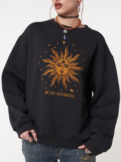 Solaris Black Embroidered Sweatshirt - Minga London
