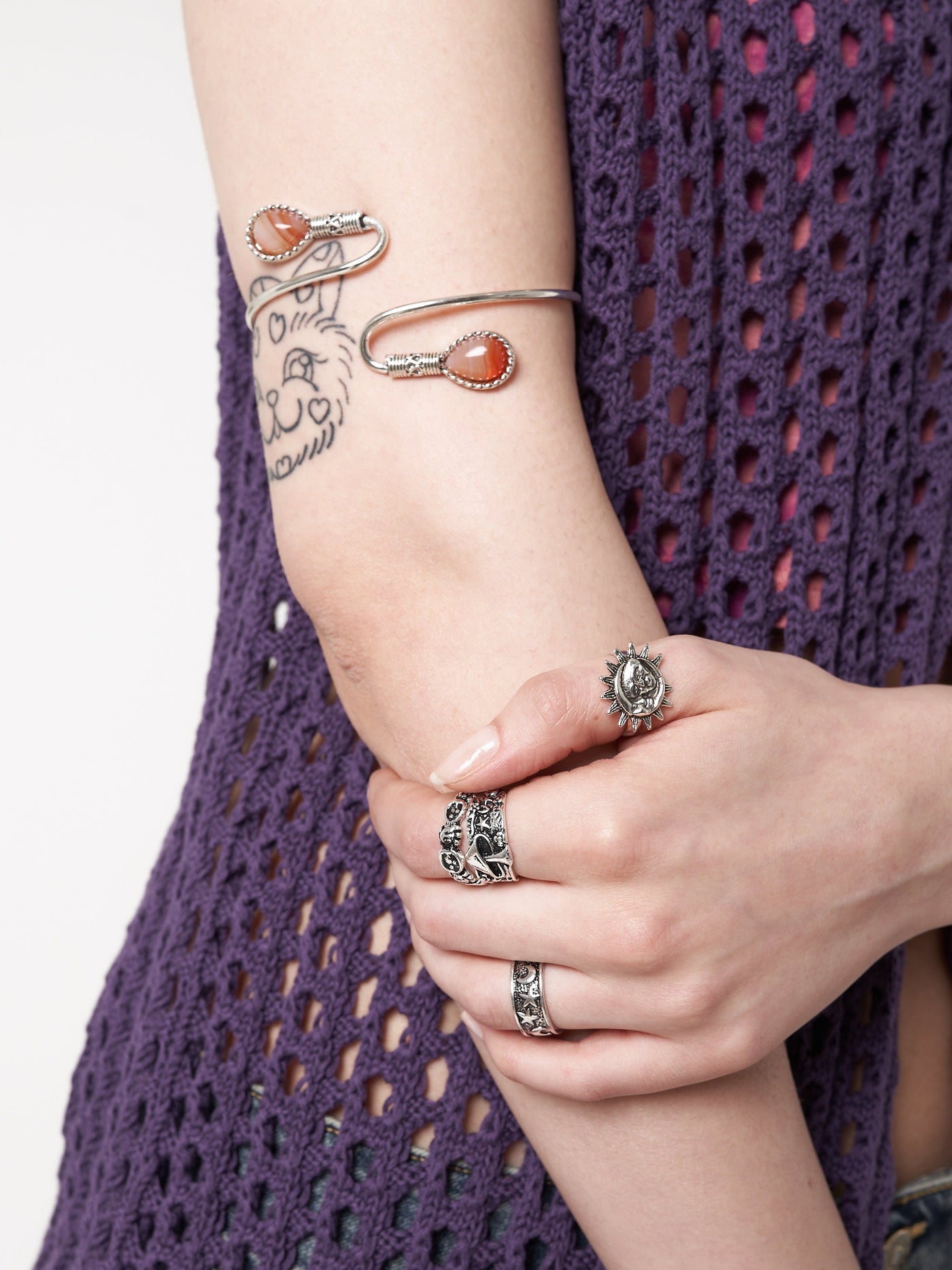 Spiral Gem Boho Arm Cuff - Minga London