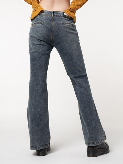 Stella Front Pocket Embroidered Flare Jeans - Minga London