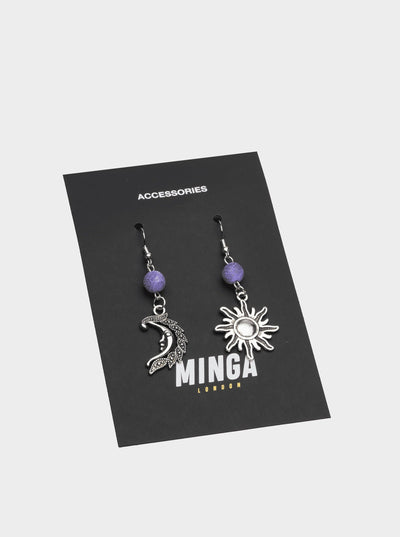 Sun & Moon Drop Earrings - Minga London
