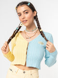 Two Tone Cropped Cardigan - Minga London