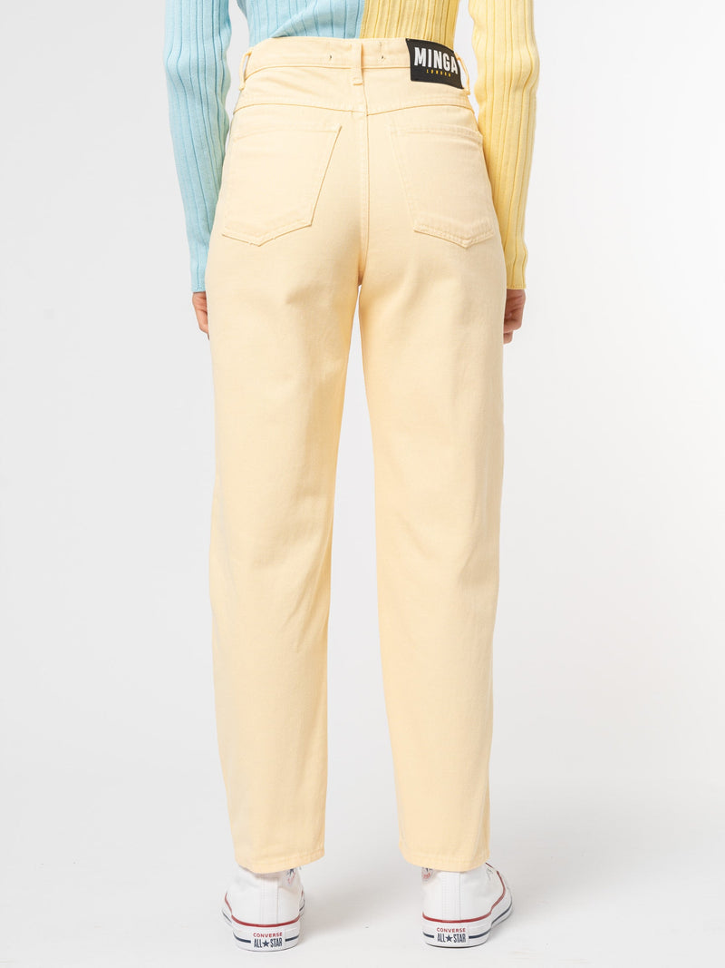 Vanilla Yellow Denim Mom Jeans - Minga London