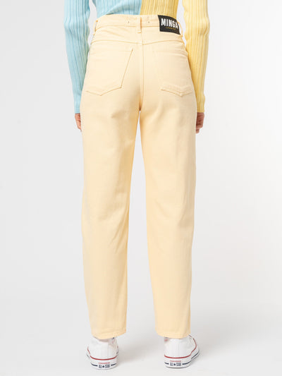 Vanilla Yellow Denim Mom Jeans - Minga London