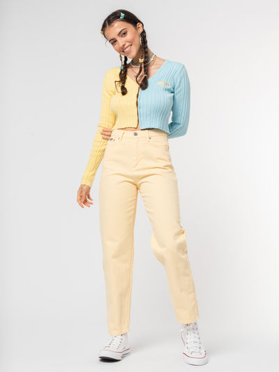 Vanilla Yellow Denim Mom Jeans - Minga London