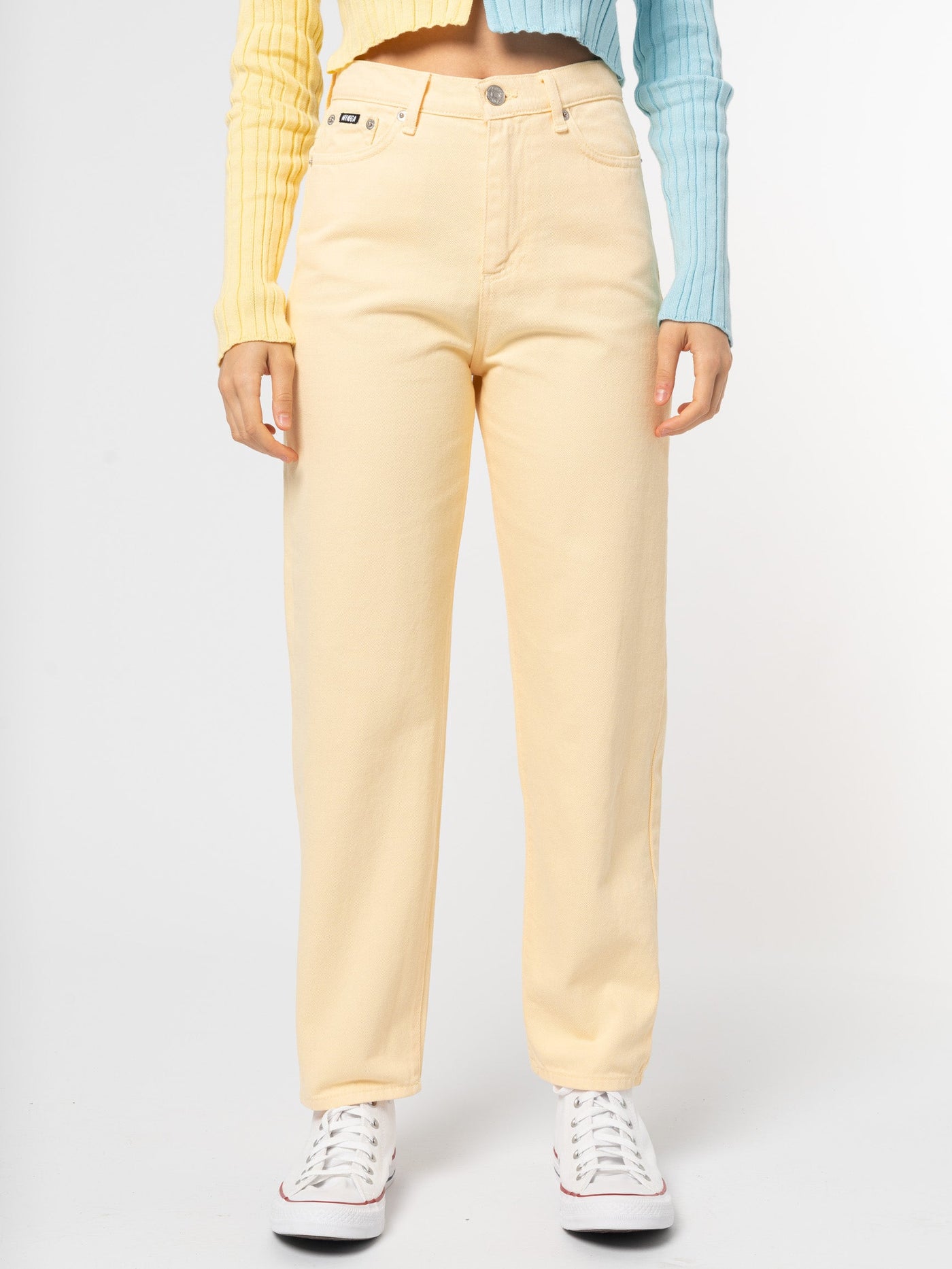 Vanilla Yellow Denim Mom Jeans - Minga London