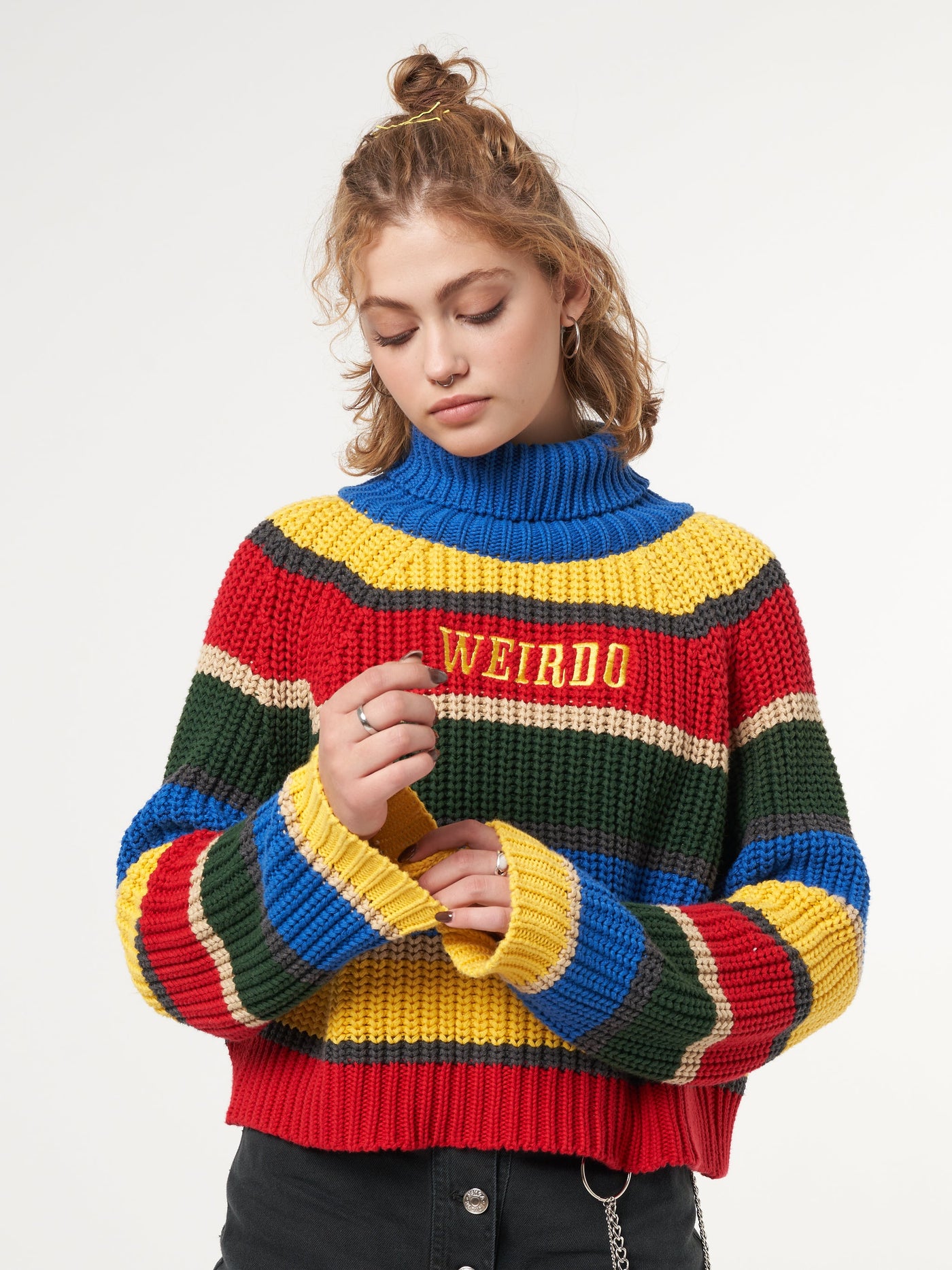 Weirdo Knitted Striped Jumper - Minga London