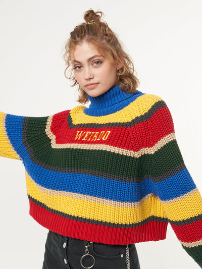 Weirdo Knitted Striped Jumper - Minga London