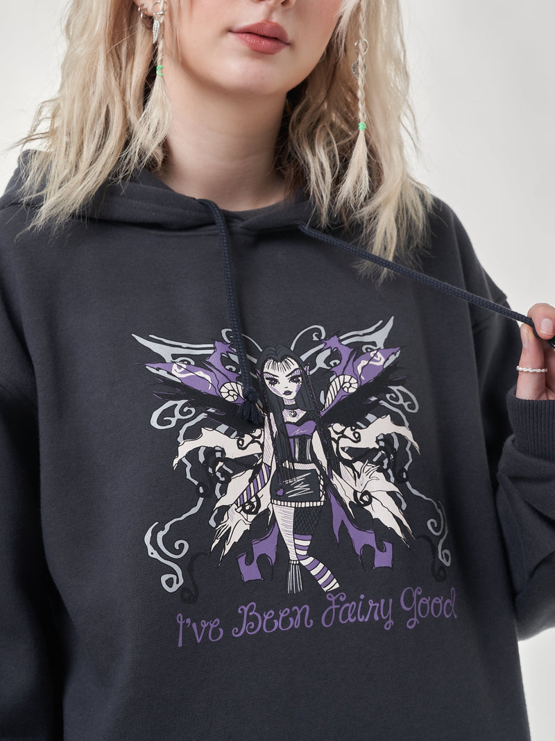 Wicked Fairy Dark Grey Hoodie - Minga London