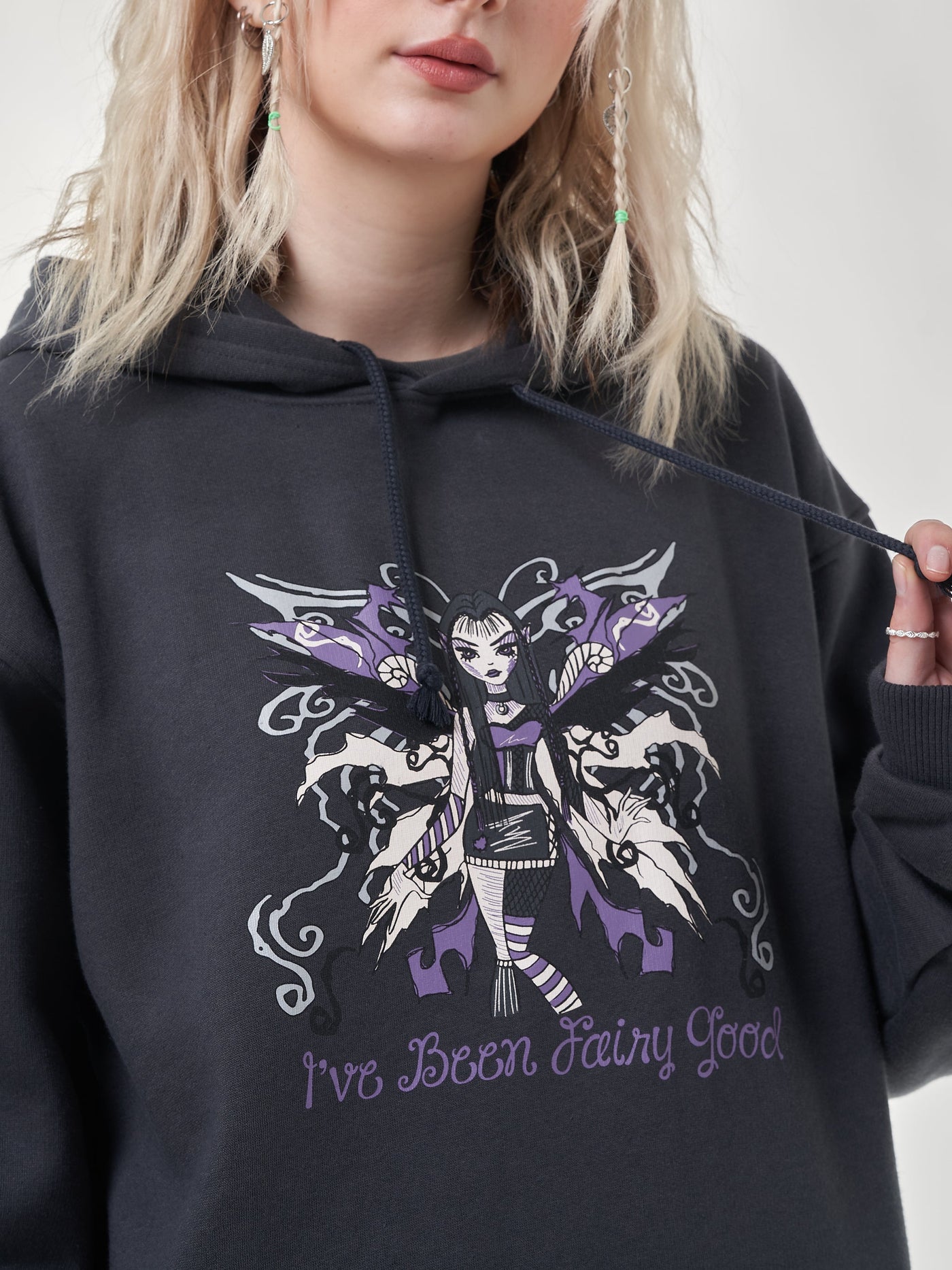 Wicked Fairy Dark Grey Hoodie - Minga London
