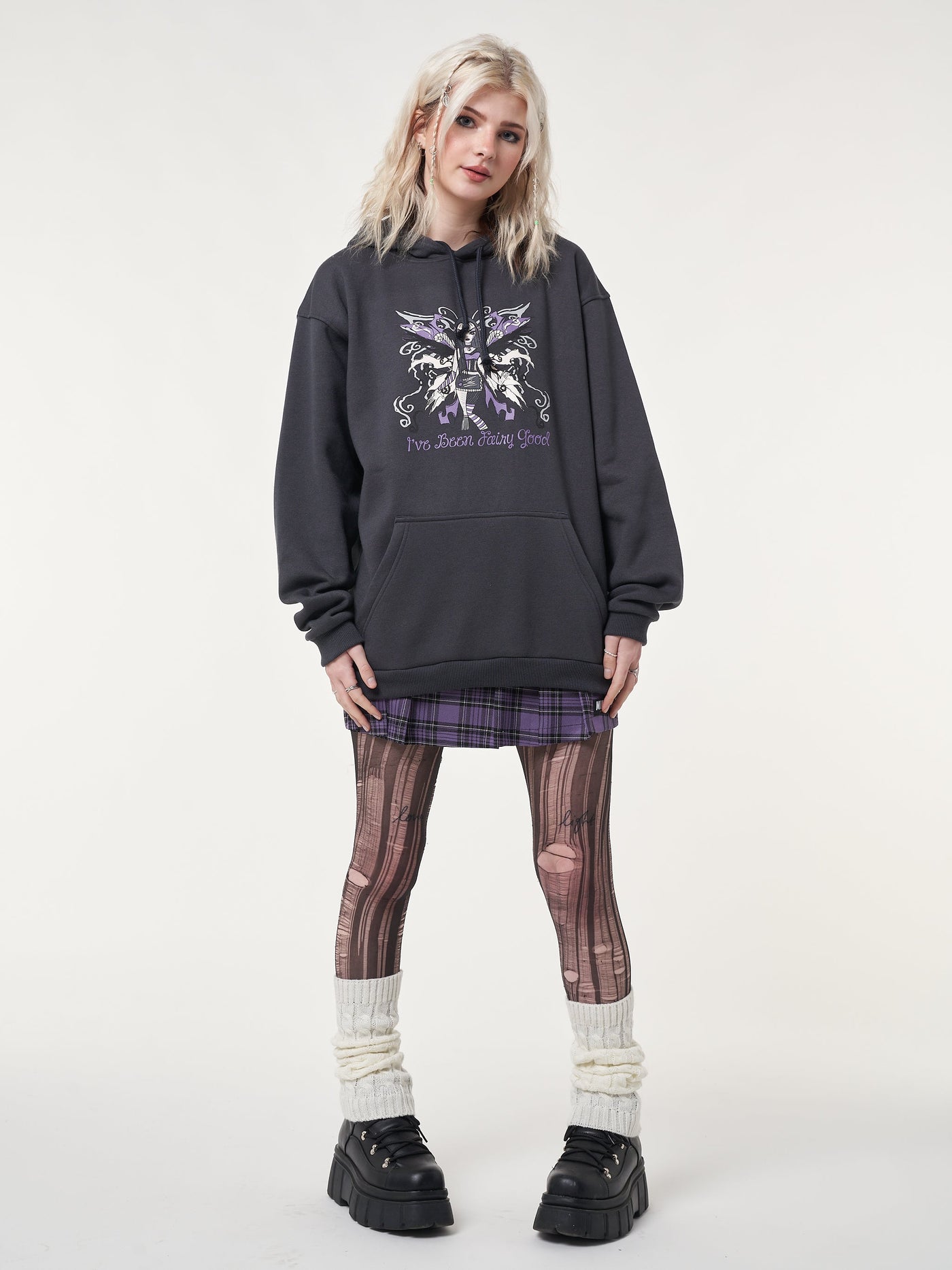 Wicked Fairy Dark Grey Hoodie - Minga London