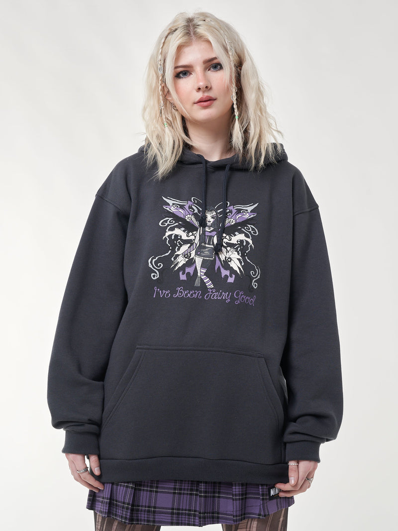 Wicked Fairy Dark Grey Hoodie - Minga London